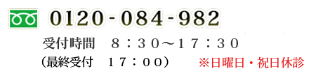 電話番号：フリーダイアル 0120-084-982