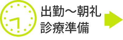 出勤～朝礼・診療準備